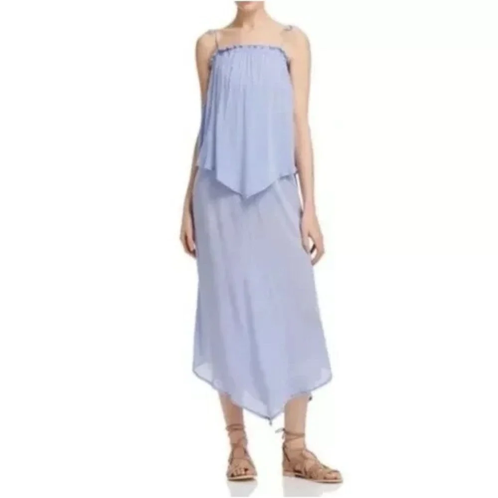 Faithfull‎ The Brand The Beach Edit Escape Blue Striped Maxi Dress Sz 8